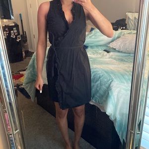 Black petite wrap dress